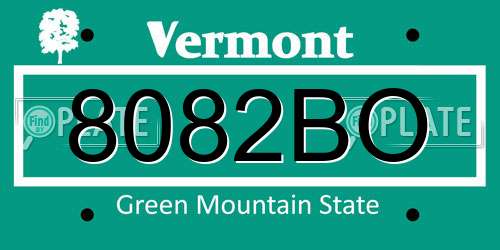 8082BO Vermont License Plate