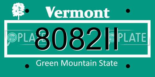 8082II Vermont License Plate