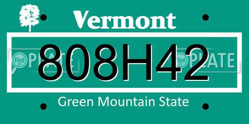 808H42 Vermont License Plate