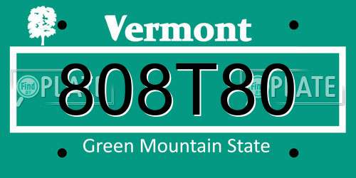 808T80 Vermont License Plate