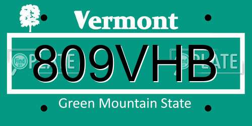809VHB Vermont License Plate