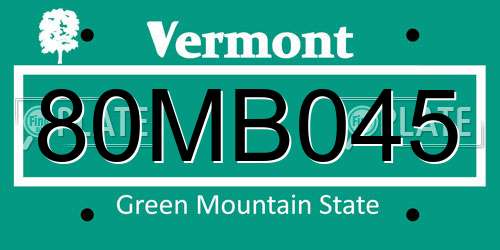 80MB045 Vermont License Plate