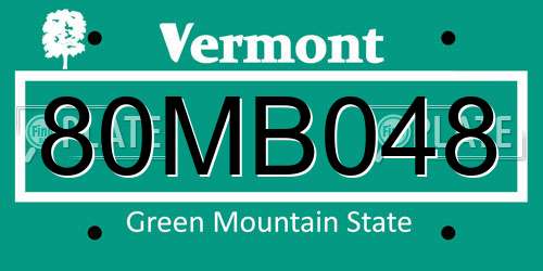 80MB048 Vermont License Plate
