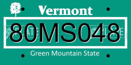 80MS048 Vermont License Plate