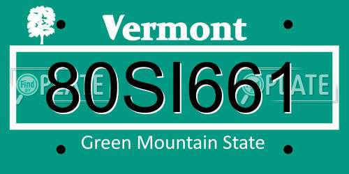 80SI661 Vermont License Plate