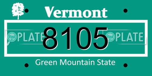 8105 Vermont License Plate