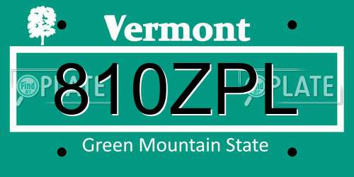 810ZPL Vermont License Plate
