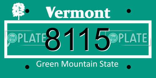 8115 Vermont License Plate