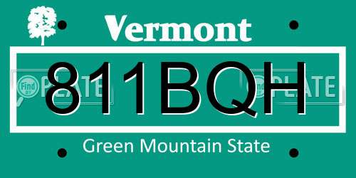 811BQH Vermont License Plate
