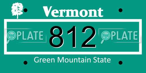 812 Vermont License Plate
