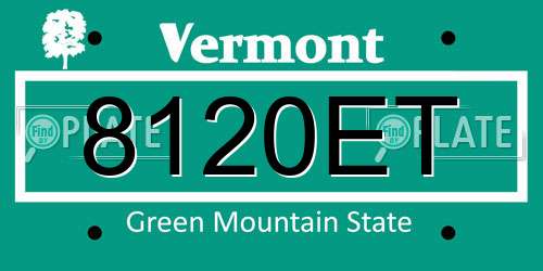 8120ET Vermont License Plate