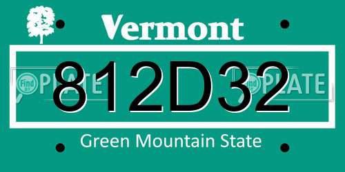 812D32 Vermont License Plate