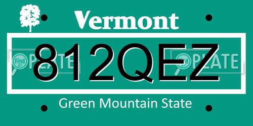 812QEZ Vermont License Plate