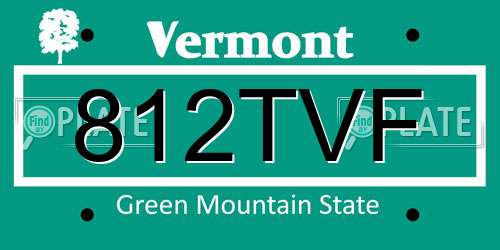 812TVF Vermont License Plate