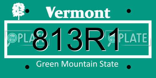 813R1 Vermont License Plate