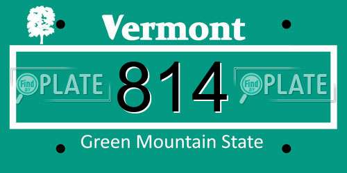 814 Vermont License Plate