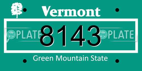 8143 Vermont License Plate