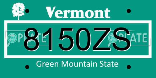 8150ZS Vermont License Plate