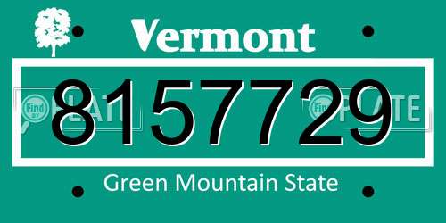 8157729 Vermont License Plate