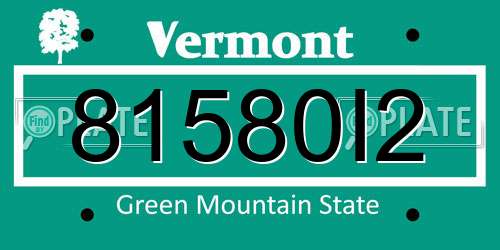 81580I2 Vermont License Plate