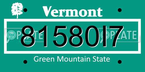 81580I7 Vermont License Plate