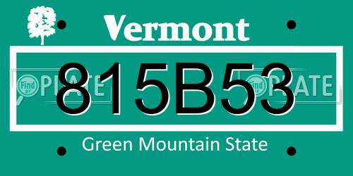 815B53 Vermont License Plate