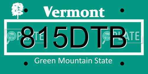 815DTB Vermont License Plate