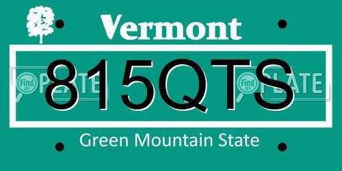 815QTS Vermont License Plate