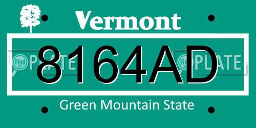 8164AD Vermont License Plate