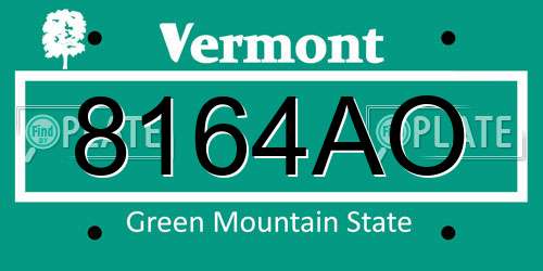 8164AO Vermont License Plate