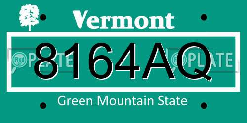 8164AQ Vermont License Plate