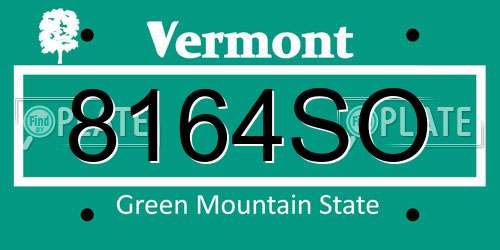 8164SO Vermont License Plate