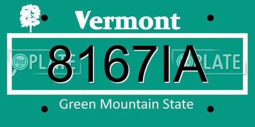8167IA Vermont License Plate