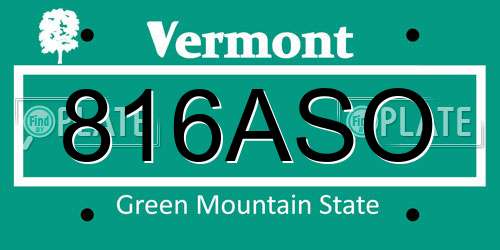 816ASO Vermont License Plate