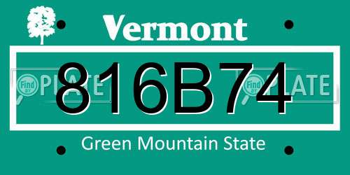 816B74 Vermont License Plate