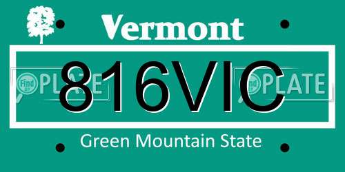 816VIC Vermont License Plate