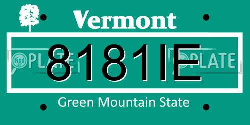 8181IE Vermont License Plate