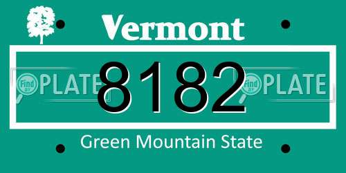 8182 Vermont License Plate