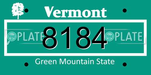 8184 Vermont License Plate