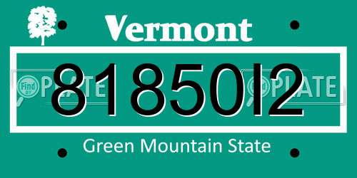 81850I2 Vermont License Plate