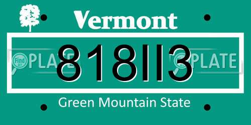 818II3 Vermont License Plate