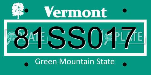 81SS017 Vermont License Plate