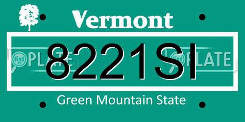 8221SI Vermont License Plate