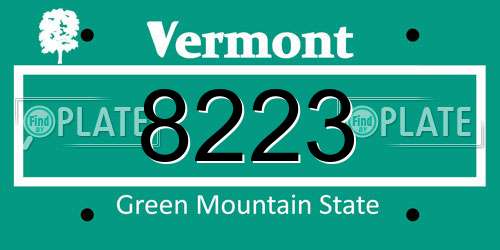 8223 Vermont License Plate