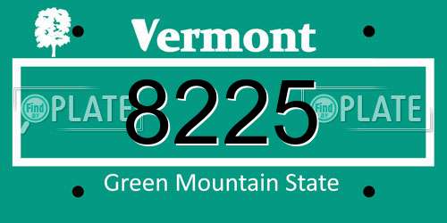 8225 Vermont License Plate
