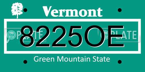 8225OE Vermont License Plate
