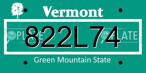 822L74 Vermont License Plate