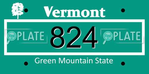 824 Vermont License Plate