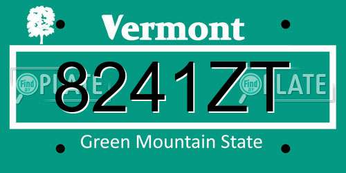 8241ZT Vermont License Plate