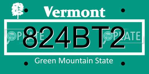 824BT2 Vermont License Plate